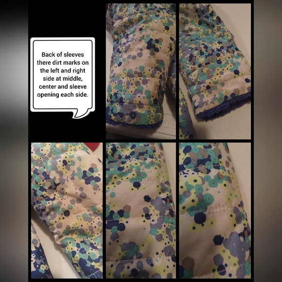 The North Face Reversible Jacket Multicolor Floral/Cobalt Blue Fleece Girls - Picture 14 of 16